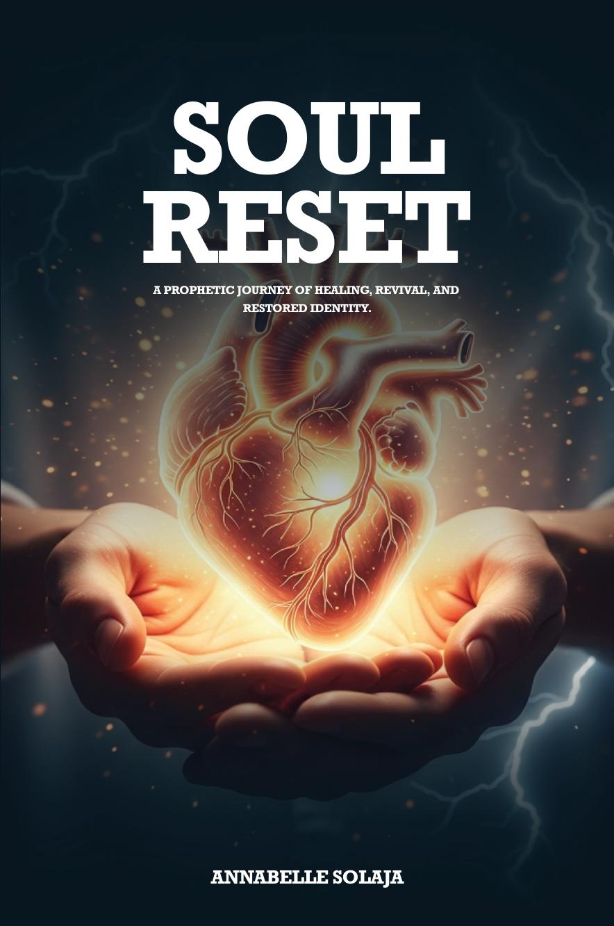 Soul Reset by Annabelle Solaja: original book cover showing a glowing heart held in two hands
